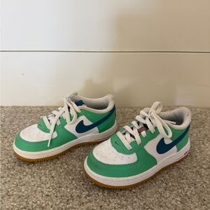 Nike Force 1 LV8 BT Infant/Toddler Shoes White Green Abyss Spring Green Sneakers